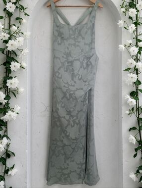 Azazie Mero Sage Floral Gown